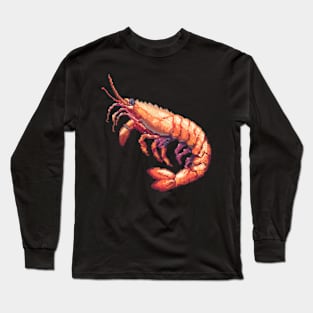 Shrimp in Pixel Form Long Sleeve T-Shirt